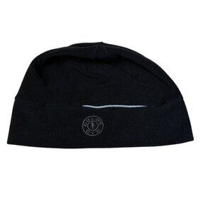 Golds Gym Black Fleece Beanie Hat Logo Embroidered Stretch Fit Winter Warm